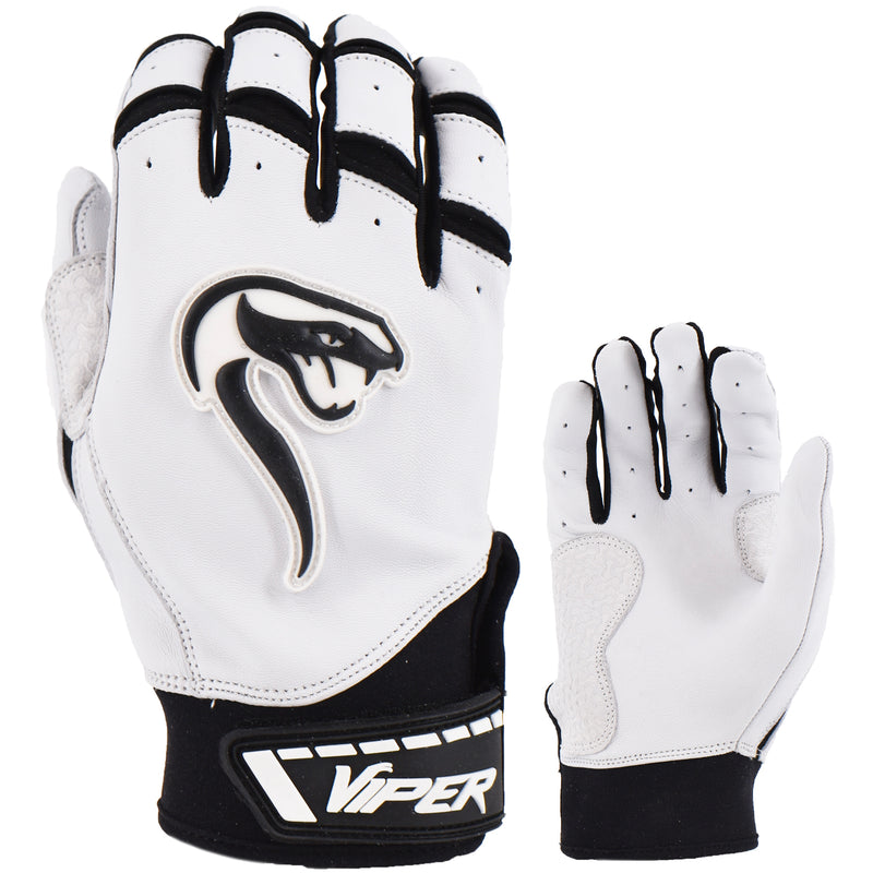 Viper Grindstone Short Cuff Batting Glove - White/Black